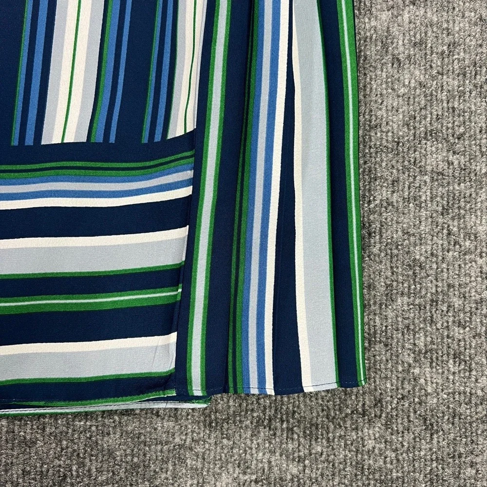 NWT Max Studio Women's Small Blue Green‎ Striped Sleeveless Shift Dress 5904A58
